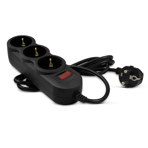 Сетевой фильтр SVEN SF-03L, 3 розетки, 3 м, черный