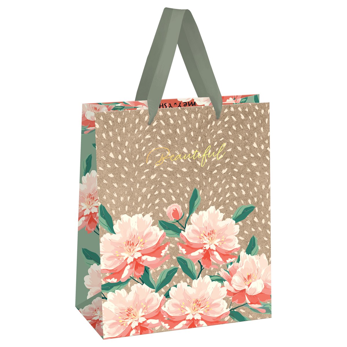 превью Пакет подарочный 18×23×10см MESHU «Flowers», фольга, крафт