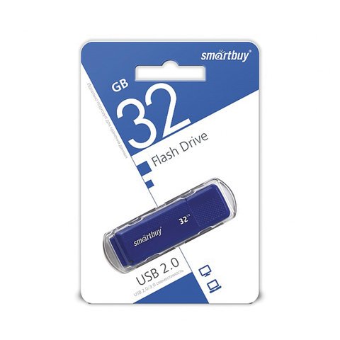 Флэш-диск 32 GB, SMARTBUY Dock, USB 2.0, синий