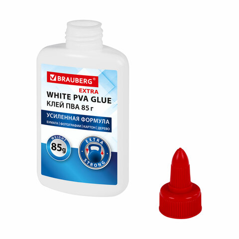 Клей ПВА УСИЛЕННЫЙ BRAUBERG Extra (бумага, фотографии, картон, дерево), 85 г
