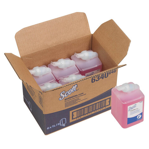 Картридж с пенным мылом одноразовый KIMBERLY-CLARK Scott «Essential», 1 л, розовый, артикул 6340