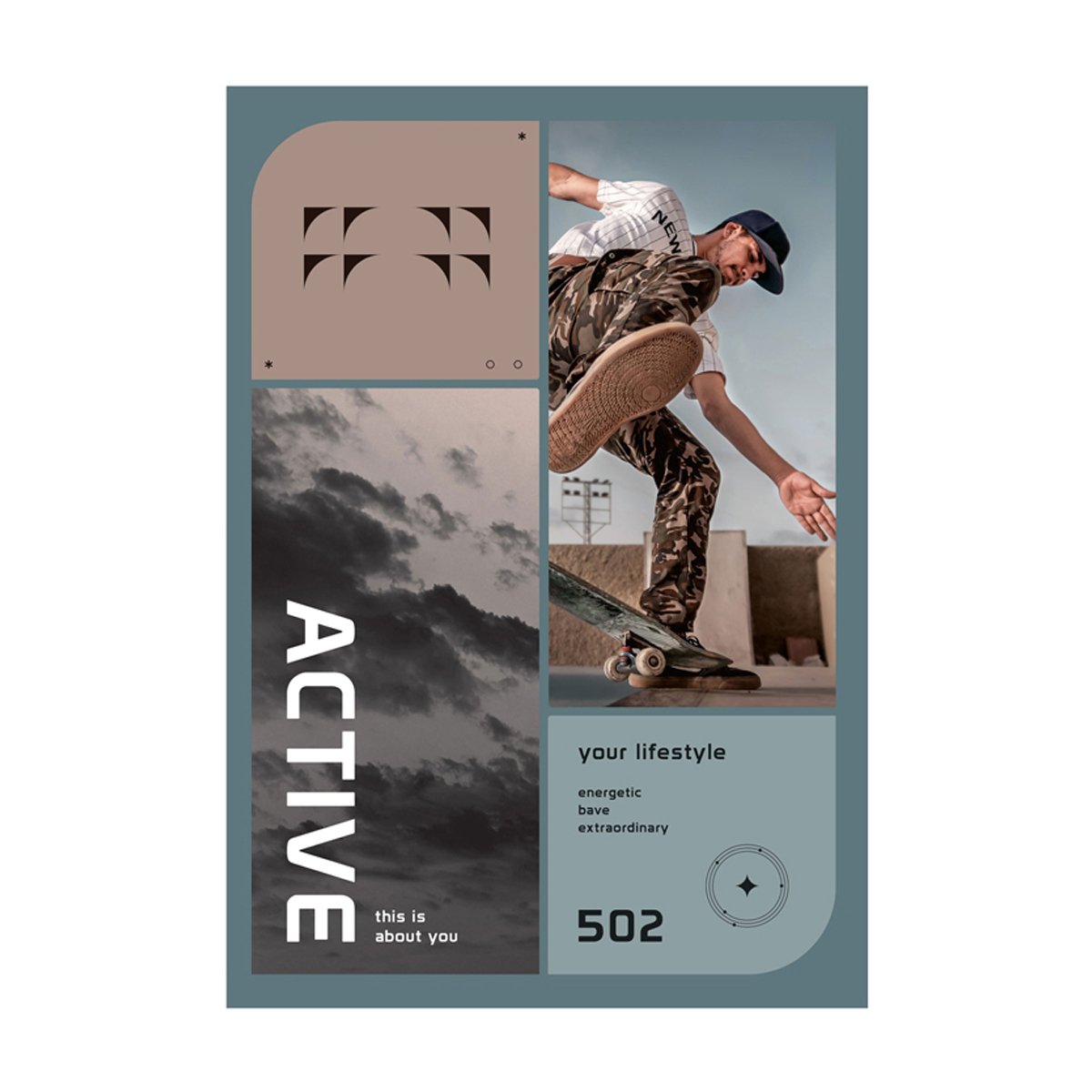 Тетрадь 96л., А4, клетка BG «Men's style», матовая ламинация