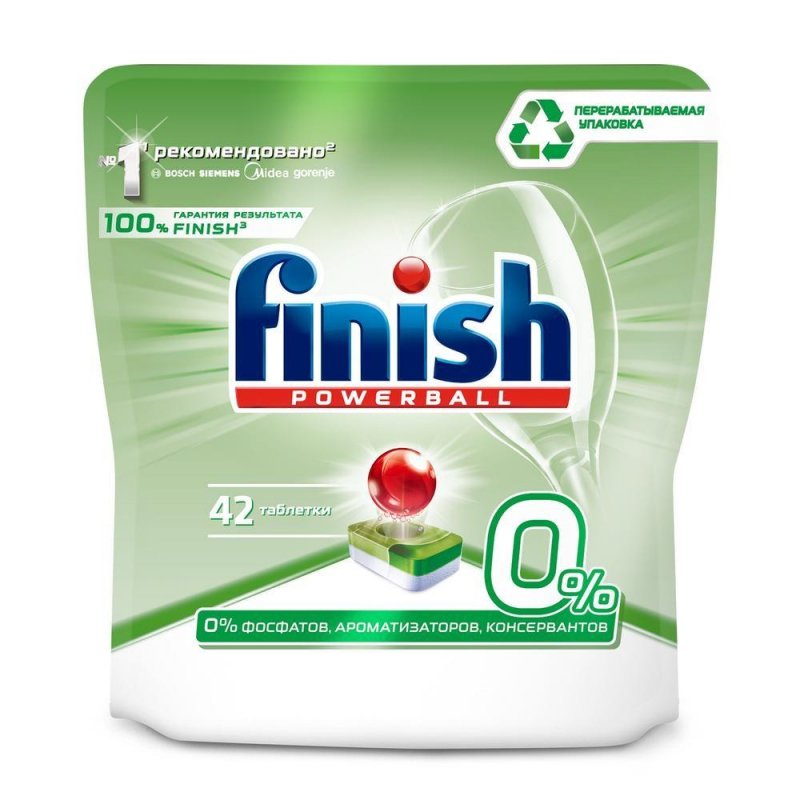 Таблетки для посудомоечных машин Finish 0% (42 штуки в упаковке)