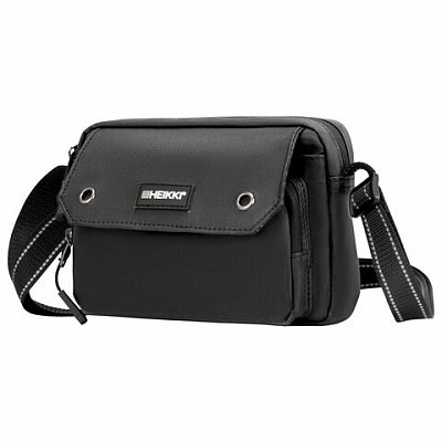 Сумка на плечо HEIKKI WALLET (ХЕЙКИ) два отделения, органайзер, черная, 15×20х5 см