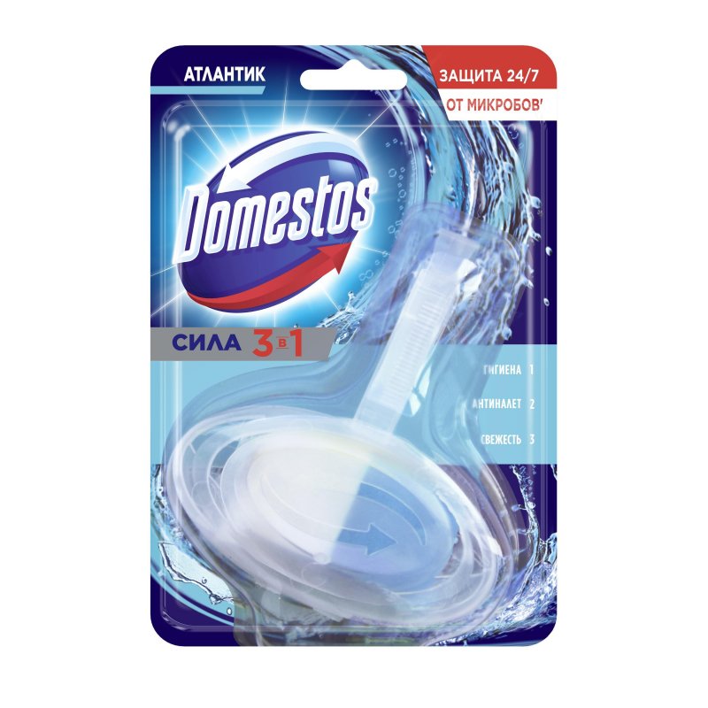 Гигиенический блок для унитаза Domestos «Атлантик» твердый, 40 г