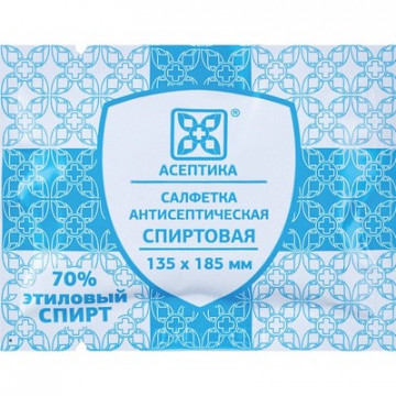 Спиртовые салфетки для инъекций Асептика 60×100 мм (400 штук в упаковке ...