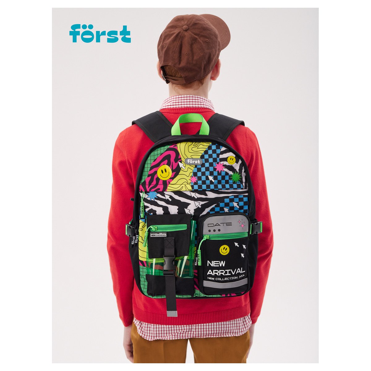 Рюкзак Först F-Teens «Graphic» 40×28×15см, 1 отделение, 7 карманов, уплотненная спинка