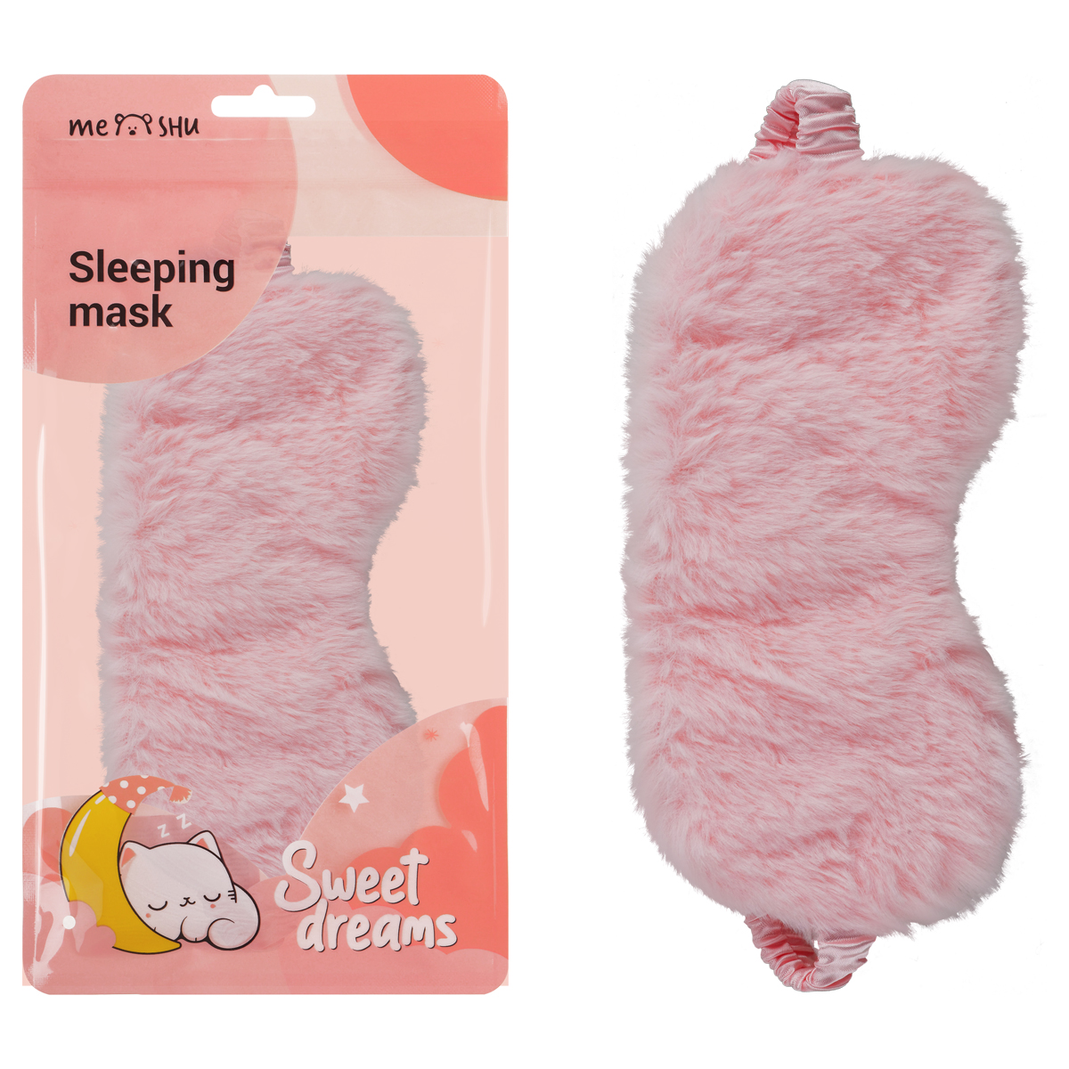 превью Маска для сна MESHU «Peach softness», пакет zip-lock, европодвес