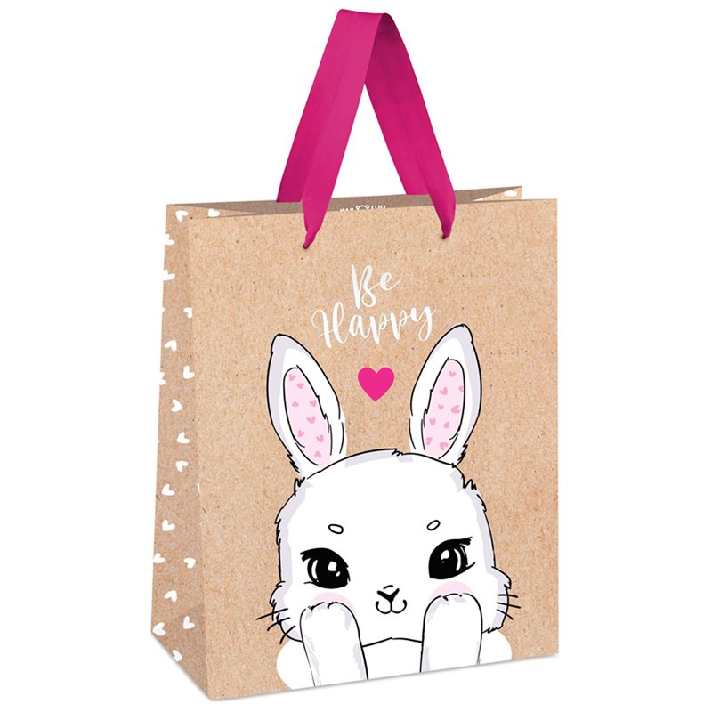 превью Пакет подарочный 18×23×10см MESHU «Funny bunny», отд. фольгой, крафт
