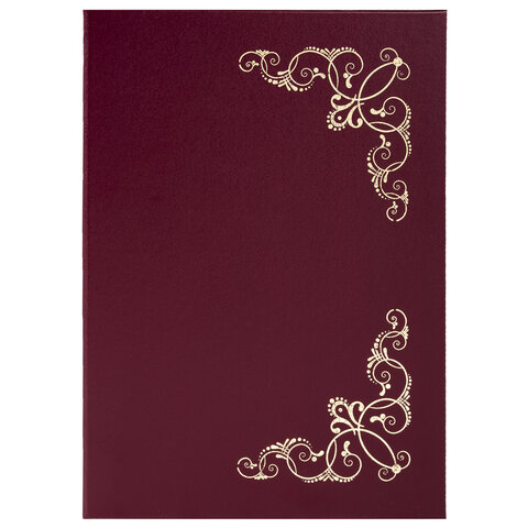 превью Папка адресная бумвинил с виньеткой, формат А4, бордовая, индивидуальная упаковка, STAFF