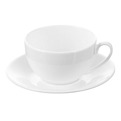Кофейная пара Wilmax фарфоровая белая чашка 180 мл/блюдце (артикул производителя WL-993001)