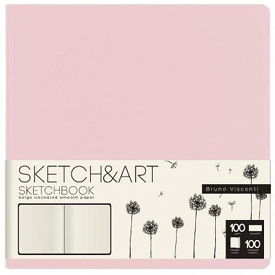 Скетчбук Bruno Visconti Sketch&Art Zefir 145×145 100 листов (розовый)