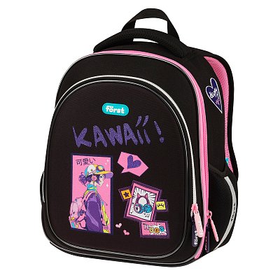 Ранец Först F-Light «Kawaii» 36×27×15см, 2 отделения, 2 кармана, анатомическая спинка