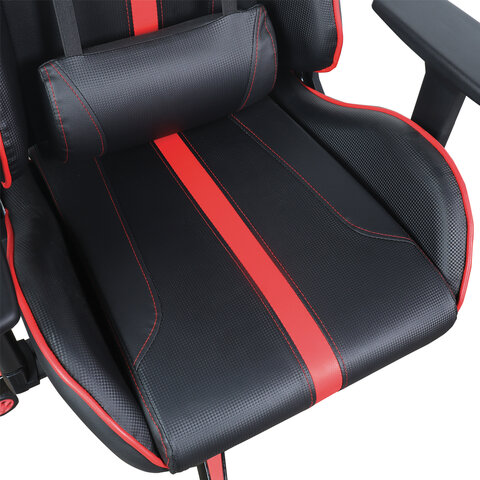 Кресло компьютерное BRABIX «GT Carbon GM-120», две подушки, экокожа, черное/красное, 531931