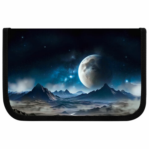 Пенал ЮНЛАНДИЯ, 1 отделение, картон с эффектом soft-touch, 19×11 см, «Space driver»
