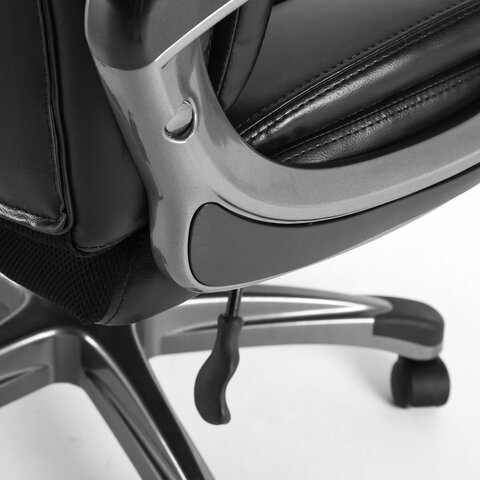 Кресло офисное BRABIX PREMIUM «Solid HD-005», НАГРУЗКА до 180 кг, рециклированная кожа, черное, 531941