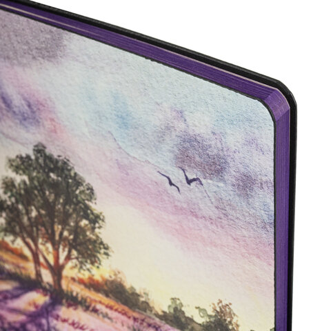 Блокнот А5 (143×210 мм), BRAUBERG VISTA «Violet», под кожу, гибкий, 80 л. 
