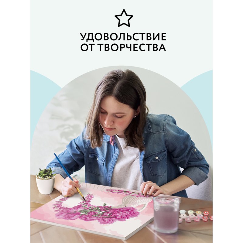 Картина по номерам на холсте ТРИ СОВЫ «Пионы и люпины», 40×50, с акриловыми красками и кистями