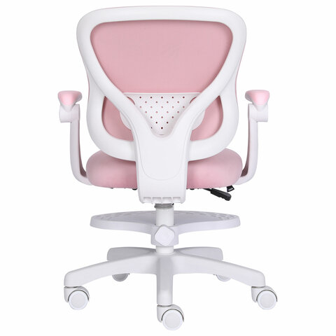 Кресло детское с подставкой для ног BRABIX «Sky MG-206», велюр, розовое