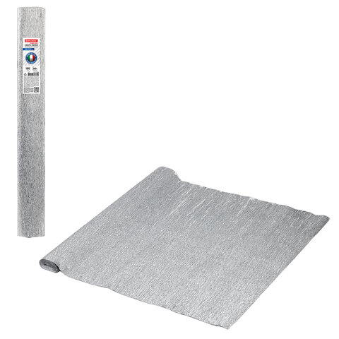 превью Бумага гофрированная (ИТАЛИЯ) 140 г/м2, серебристая (912), 50×250 см, BRAUBERG FLORE