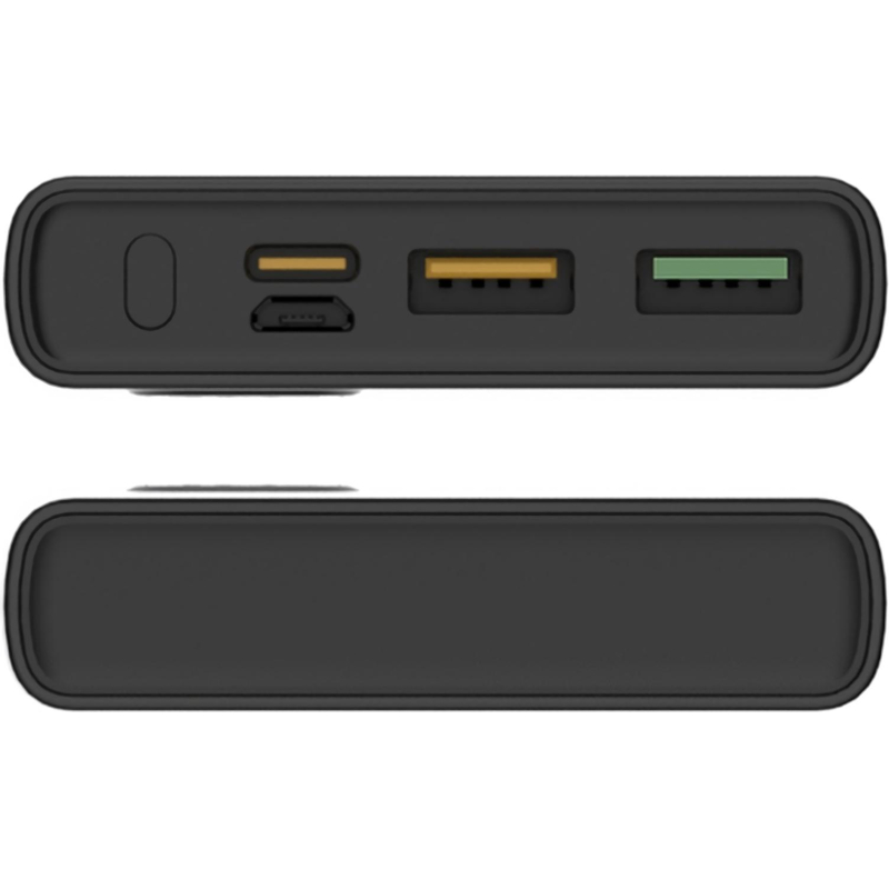 Внешний аккумулятор PERO PB05 10000 mAh, Li-Pol, output USB-C + 2USB-A, черный