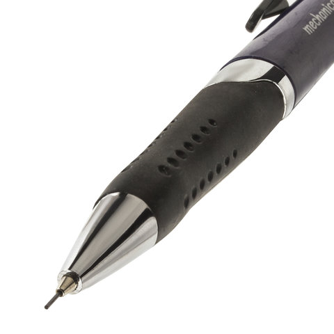 Карандаш механический BRAUBERG «Dash», корпус темно-синий, хромированные детали, грип, 0.5 мм, 181427