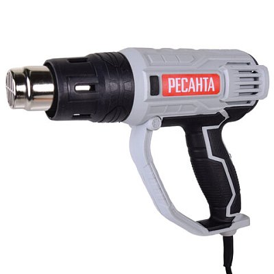Фен технический сетевой РЕСАНТА, 2000 Вт, насадки 4 шт., 600 градусов, расход воздуха 500 л/мин