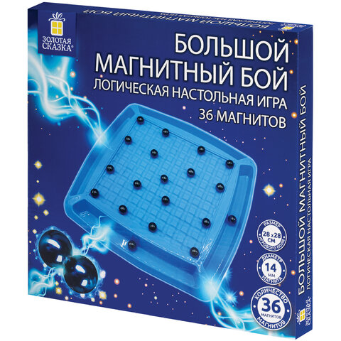превью Игра настольная логическая «Магнитный бой», 36 магнитов, доска 28×28 см, ЗОЛОТАЯ СКАЗКА