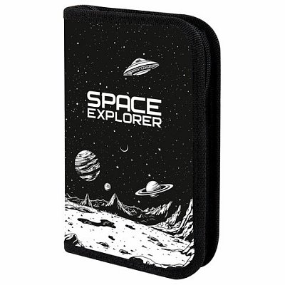 Пенал ПИФАГОР, 1 отделение, ламинированный картон, 19×11 см, «Space invader»