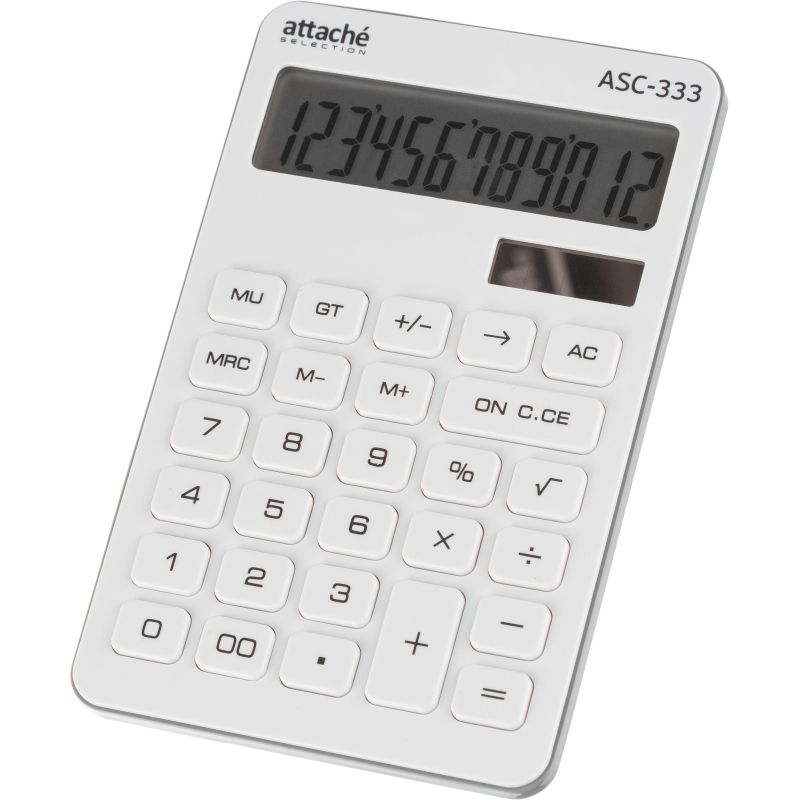 Калькулятор настоль. КОМПАКТ Attache Selection ASС-333.12р, дв. пит,170×108бел