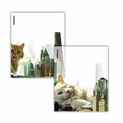 Обложки ПП для тетрадей и дневников ERICH KRAUSE «Big City Cats», КОМПЛЕКТ 12 шт., 80 мкм, 212×347 мм