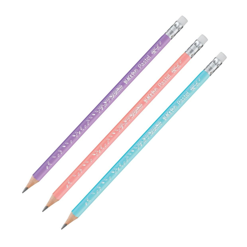 превью Карандаш чернографитный Maped с ластиком НВ 3шт 851719 BLACK PEP'S PASTEL