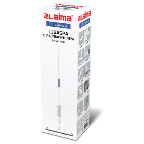 Швабра с распылителем UltraSpray X2 насадки из микрофибры объемный ворсскребокLAIMA609143