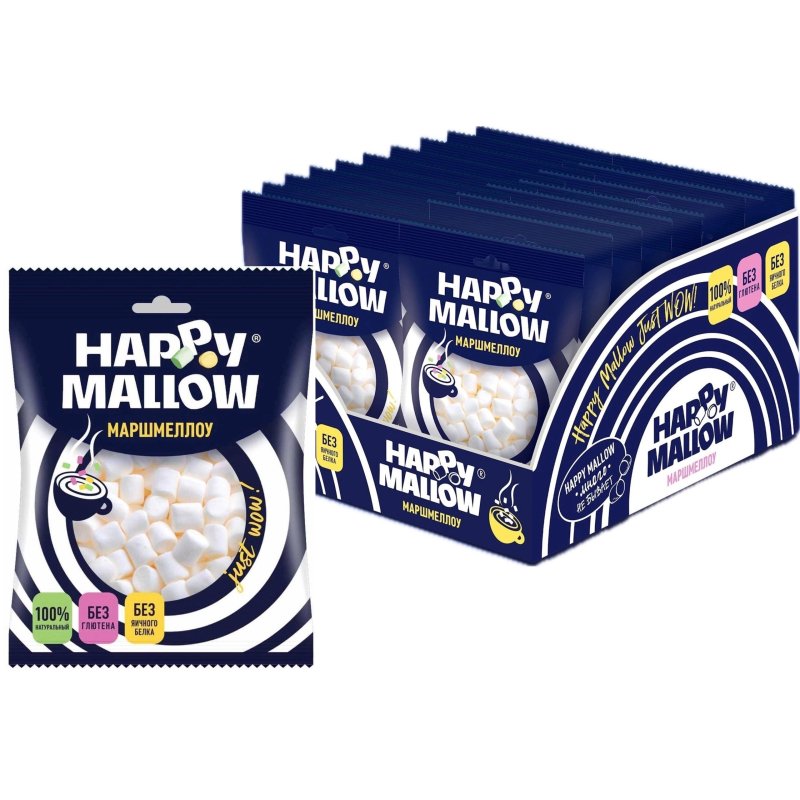превью Зефир Happy Mallow воздушный для какао, 20г 20шт/уп