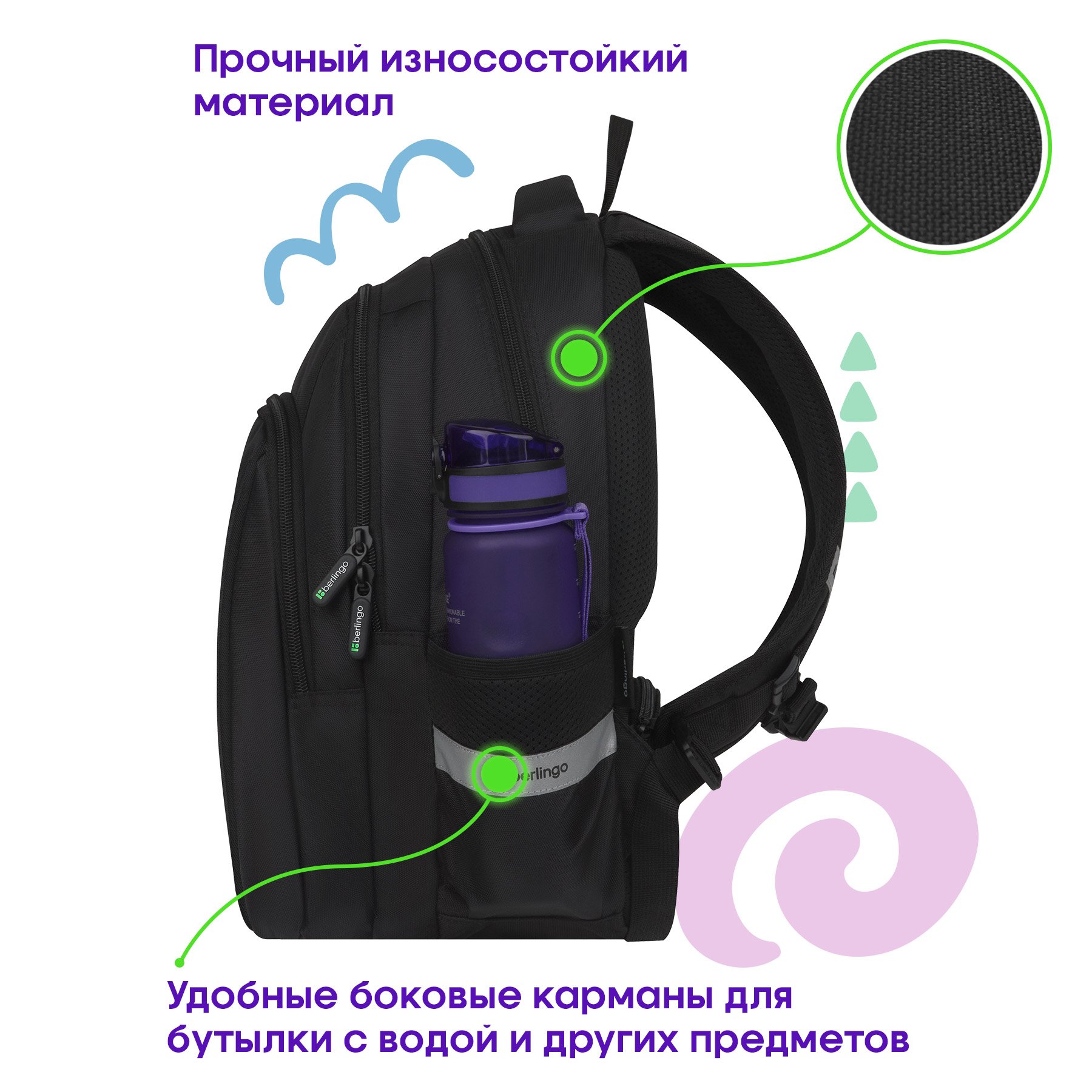 Рюкзак Berlingo Comfort «Next level» 38×27×18см, 3 отделения, 2 кармана, эргономичная спинка
