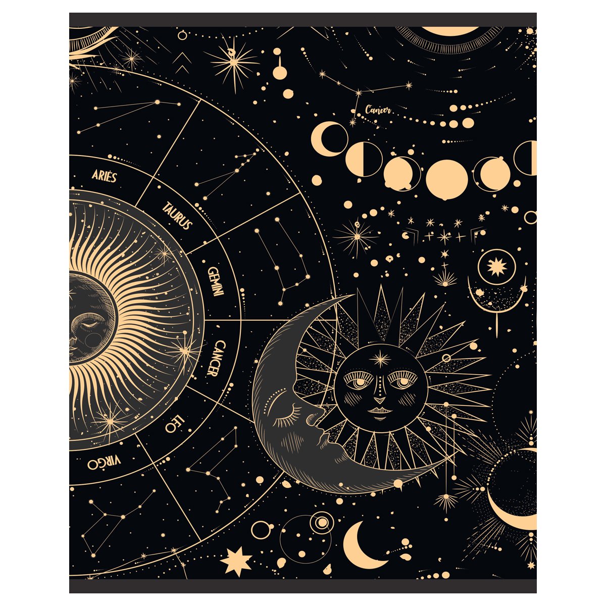 Тетрадь 48л., А5, клетка BG «Карты таро», матовая ламинация, тиснение фольгой