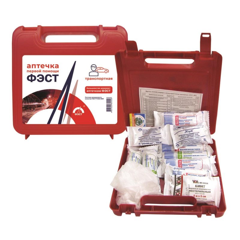 Аптечка первой помощи для велосипедистов и мотоциклистов ФЭСТ № 3 (бокс пластиковый)