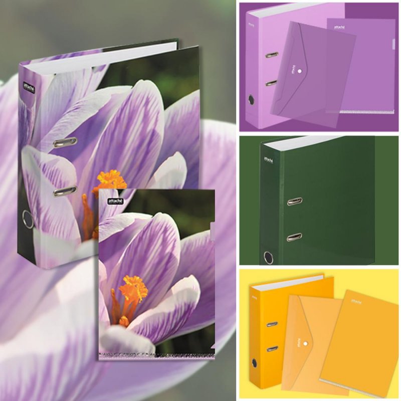 Папка с арочн. мех. Attache Selection Crocus green clover, лам. карт,... 