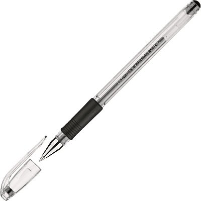 Ручка гелевая Crown с резиновой манжетой (0,5мм, черный)