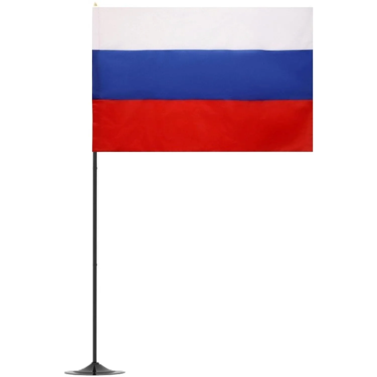 Флаг Российской Федерации 90x135 см с флагштоком 45 г/кв.м (чёрный)