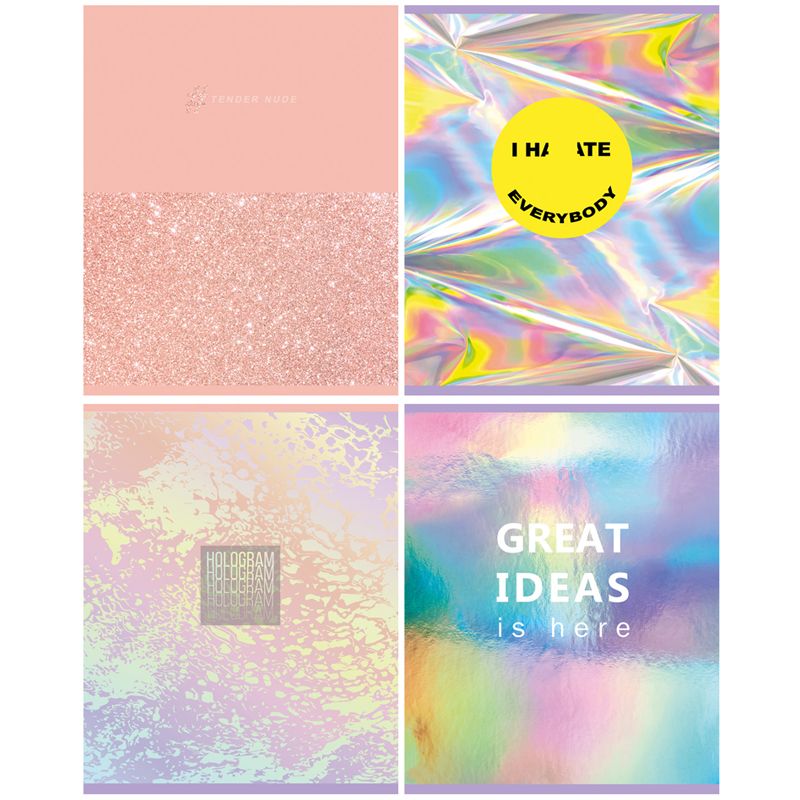 превью Тетрадь 48л., А5, клетка BG «Hellow everybody», глянцевая ламинация, металлизация