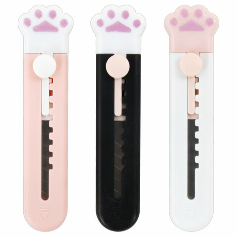Нож канцелярский «Лапки», Cat Paw, 9 мм, автофиксатор, BRAUBERG HOBBY, в дисплее