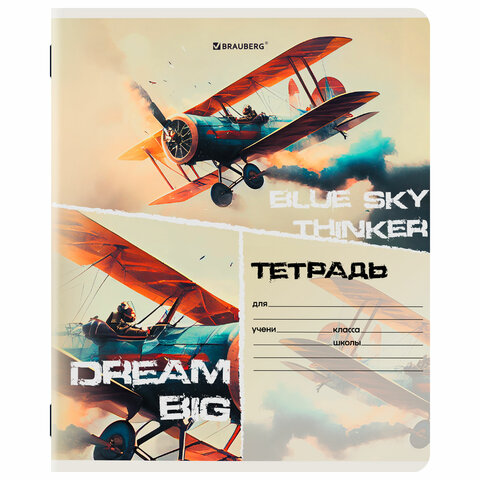 Тетрадь 12 л. BRAUBERG клетка, обложка картон, МИКС-3