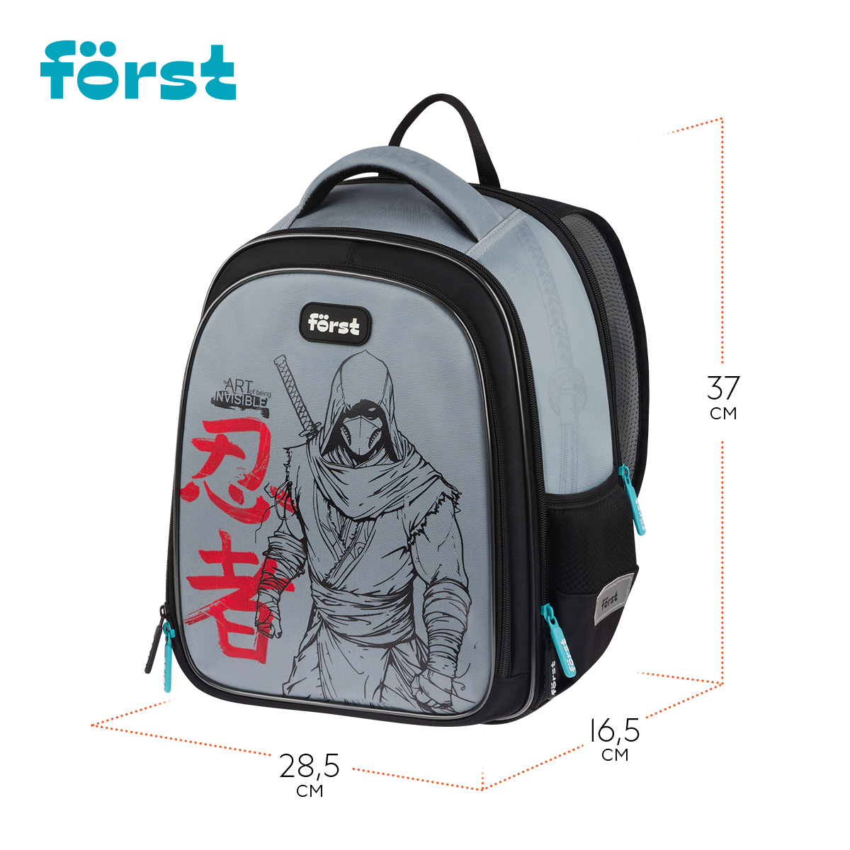 Рюкзак Först F-Cloud «Invisible Ninja» 37×28.5×16.5см, 3 отделения, 3 кармана, анатомическая спинка
