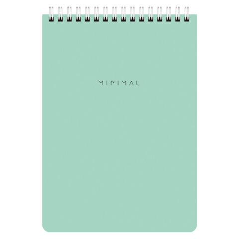Блокнот А5 146×206мм, 60л, гребень, картон, жест подложка, клетка, BRAUBERG Minimal Pastel