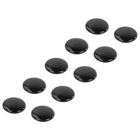 Магниты BRAUBERG BLACK&WHITE УСИЛЕННЫЕ 30 мм, НАБОР 10 шт, черные