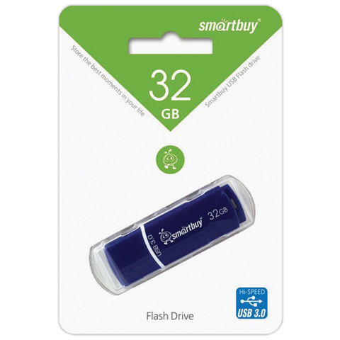 Флэш-диск 32 GB SMARTBUY Crown USB 3.0, синий