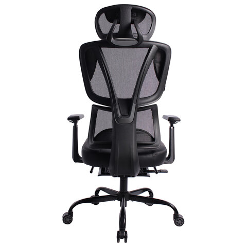 Кресло BRABIX PREMIUM «Venom GM-530», подножка, синхромеханизм, экокожа/сетка, черное/серое