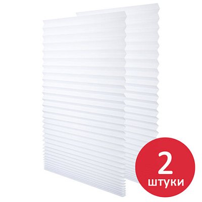 Жалюзи-плиссештора бумажная самоклеящаяся КОМПЛЕКТ 2 шт. BRABIX60×180 смЭКО80 г/м2цвет белый700002
