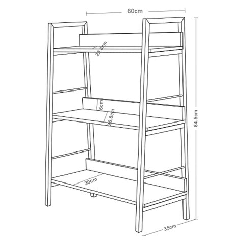 Стеллаж на металлокаркасе BRABIX «LOFT SH-002»600×350х845 ммцвет дуб натуральный641233